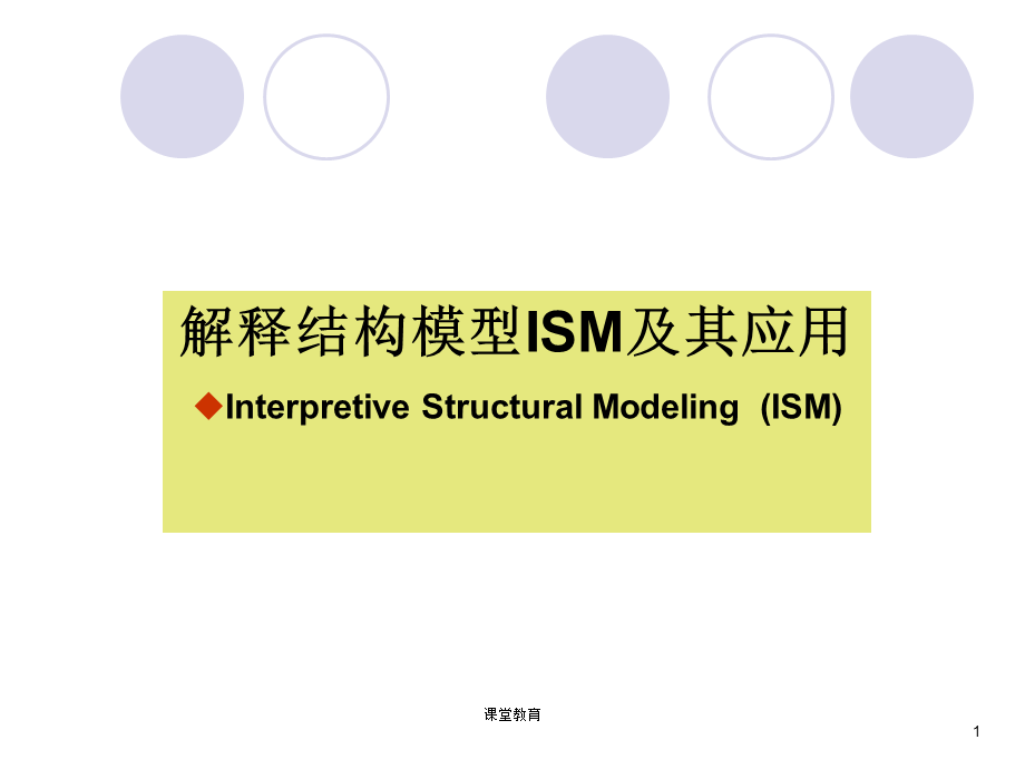 1解释结构模型ISM及其应用[优教课堂].ppt_第1页