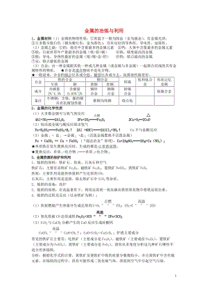 九年级化学上册 第五章 金属的冶炼与利用知识点归纳 （新版）沪教版.doc