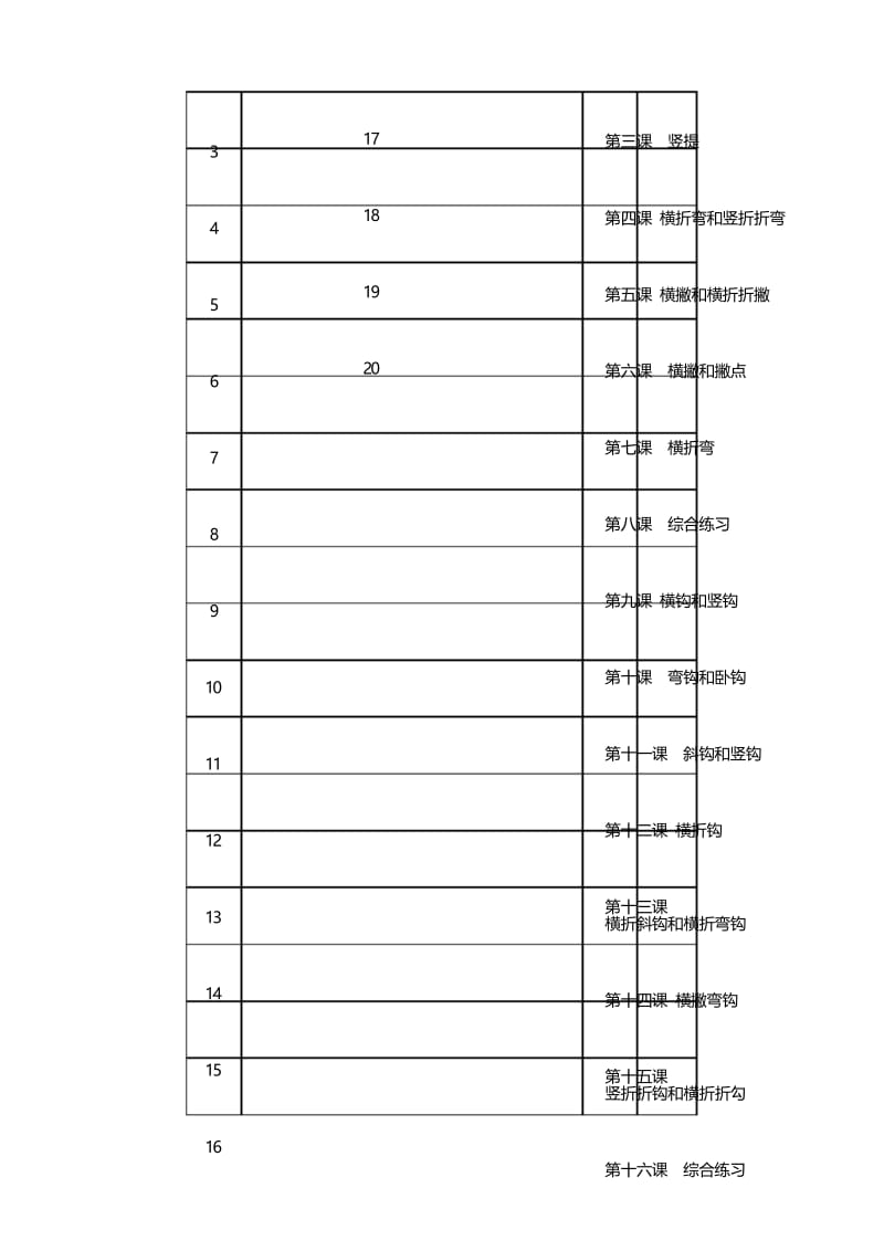 (完整版)一年级下册写字教学计划和进度.docx_第3页