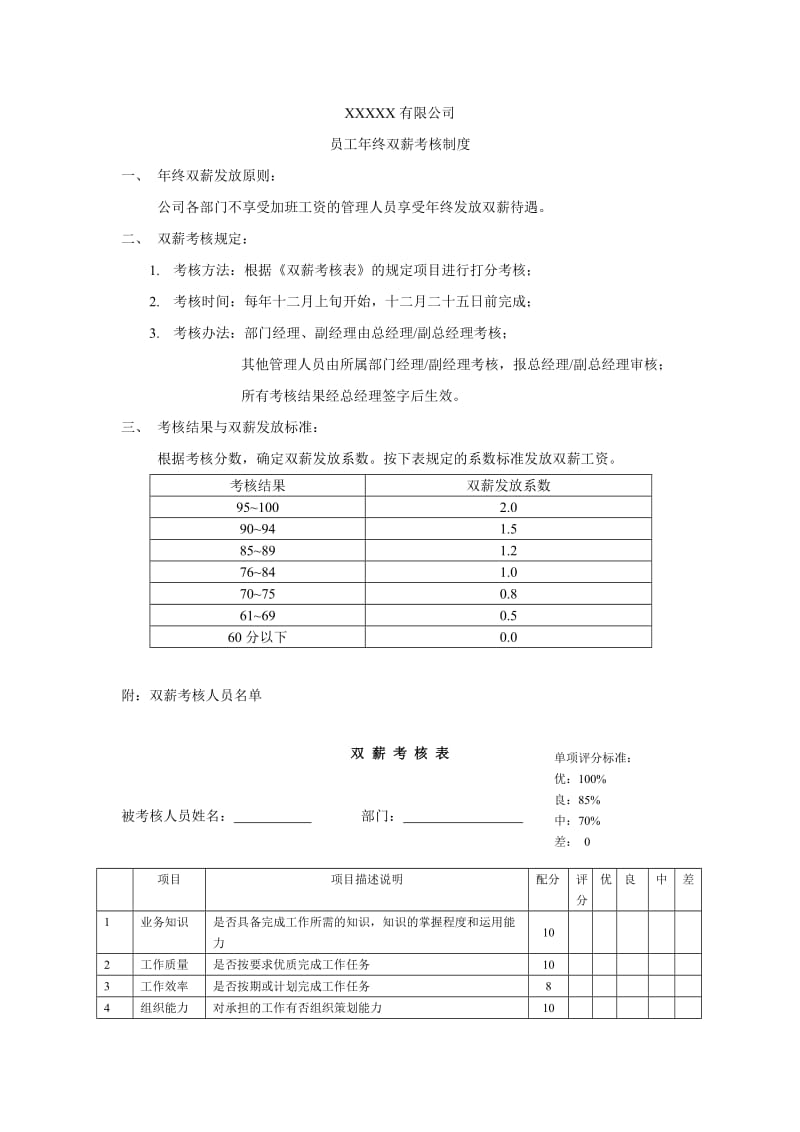 员工年终双薪考核制度.doc_第1页