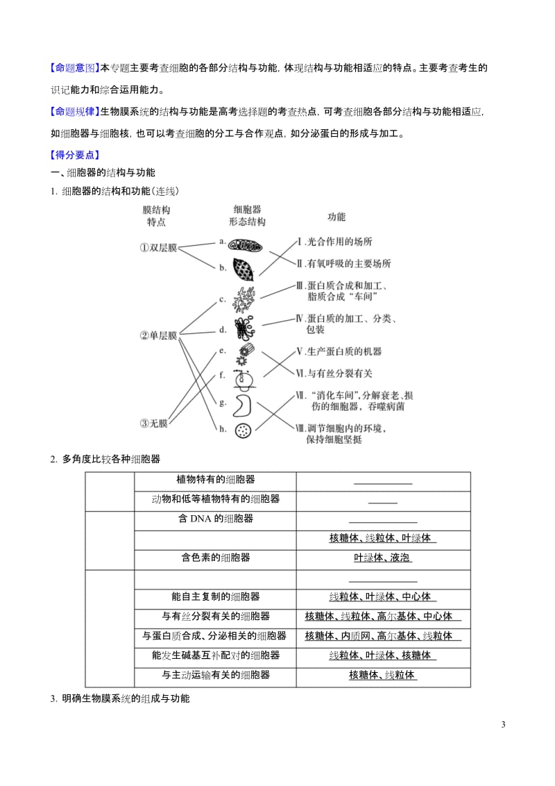 专题01 细胞器和细胞核-2019年高考生物母题题源系列(解析版).docx_第3页