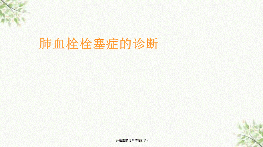 肺栓塞的诊断与治疗(1)课件.ppt_第1页