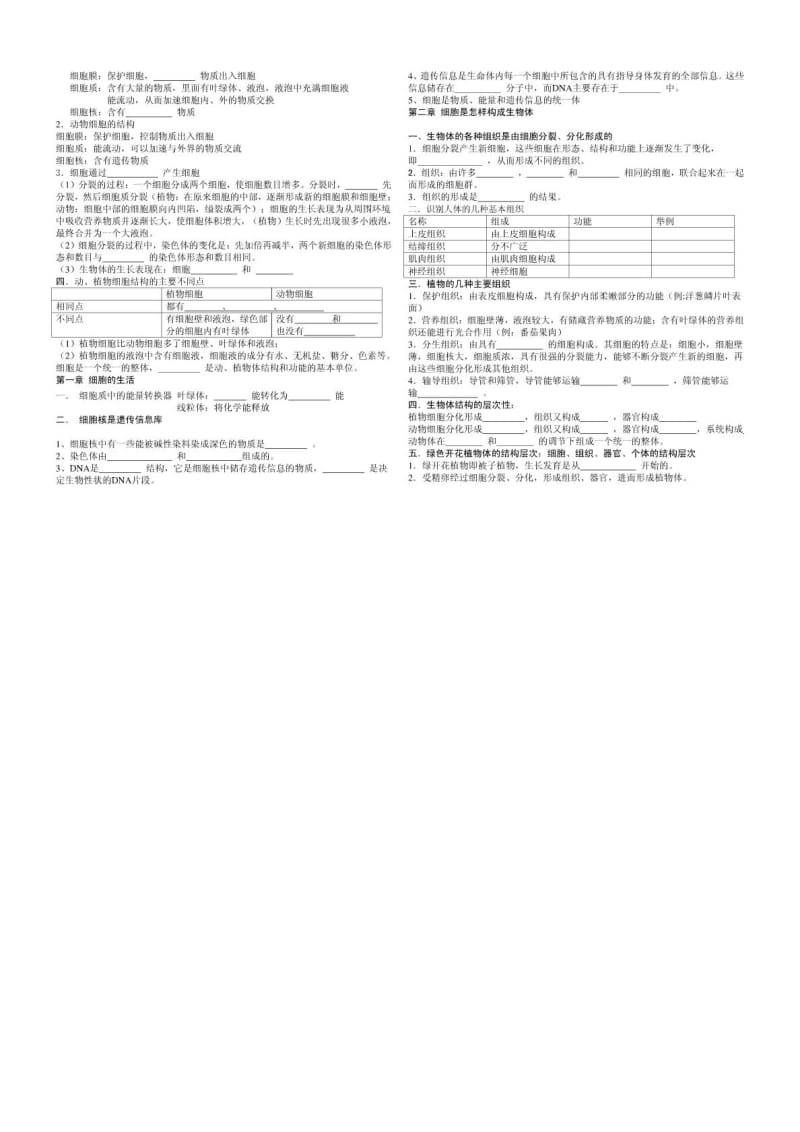 人教版初中生物会考总复习第一第二册基础知识练习.doc_第3页