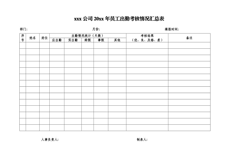 公司考勤记录表.doc_第2页