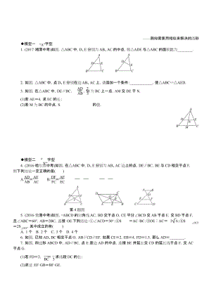 中考数学专题 模型构建专题：相似三角形中的基本模型.docx