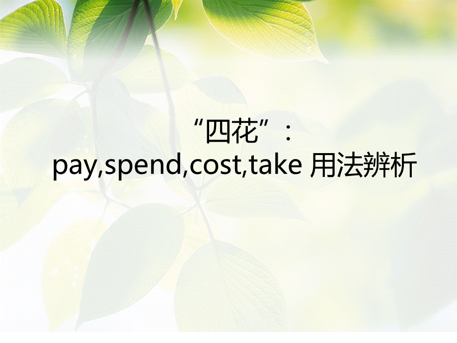 pay-spend-cost-take 区别.ppt_第1页