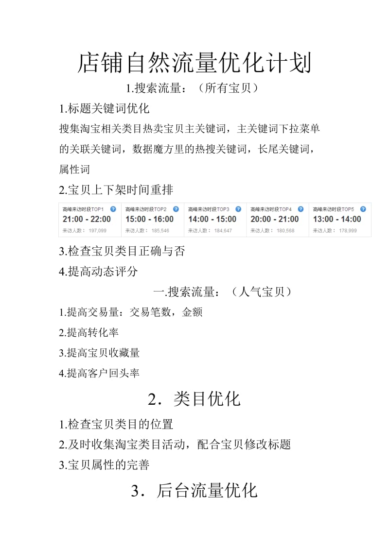 淘宝店铺自然流量优化计划.doc_第1页