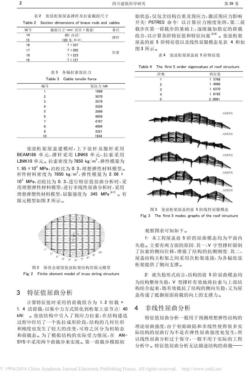 张弦桁架结构静力稳定性分析.docx_第2页