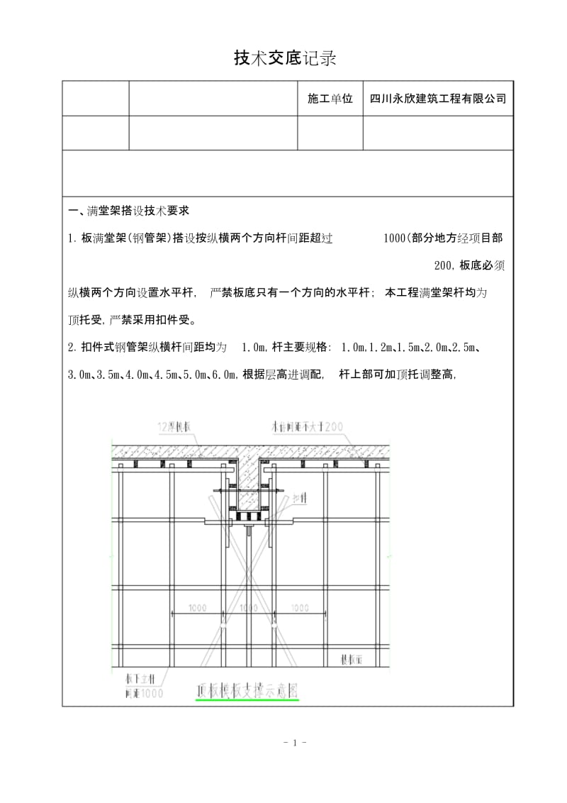 模板满堂架搭设技术交底大全.docx_第1页