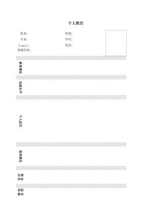 经典个人简历模板个空白模板.doc