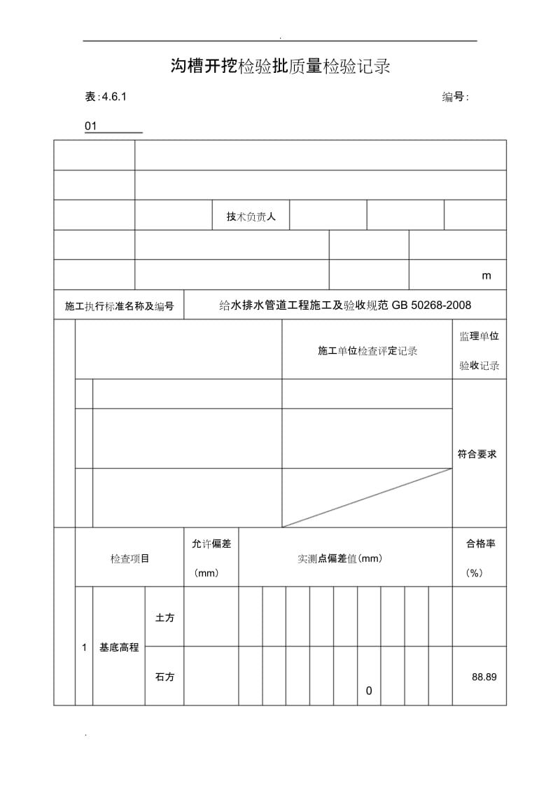 排水工程检验批记录表.docx_第1页