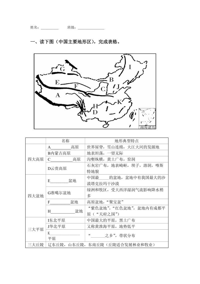 中国主要地形区图.doc_第1页