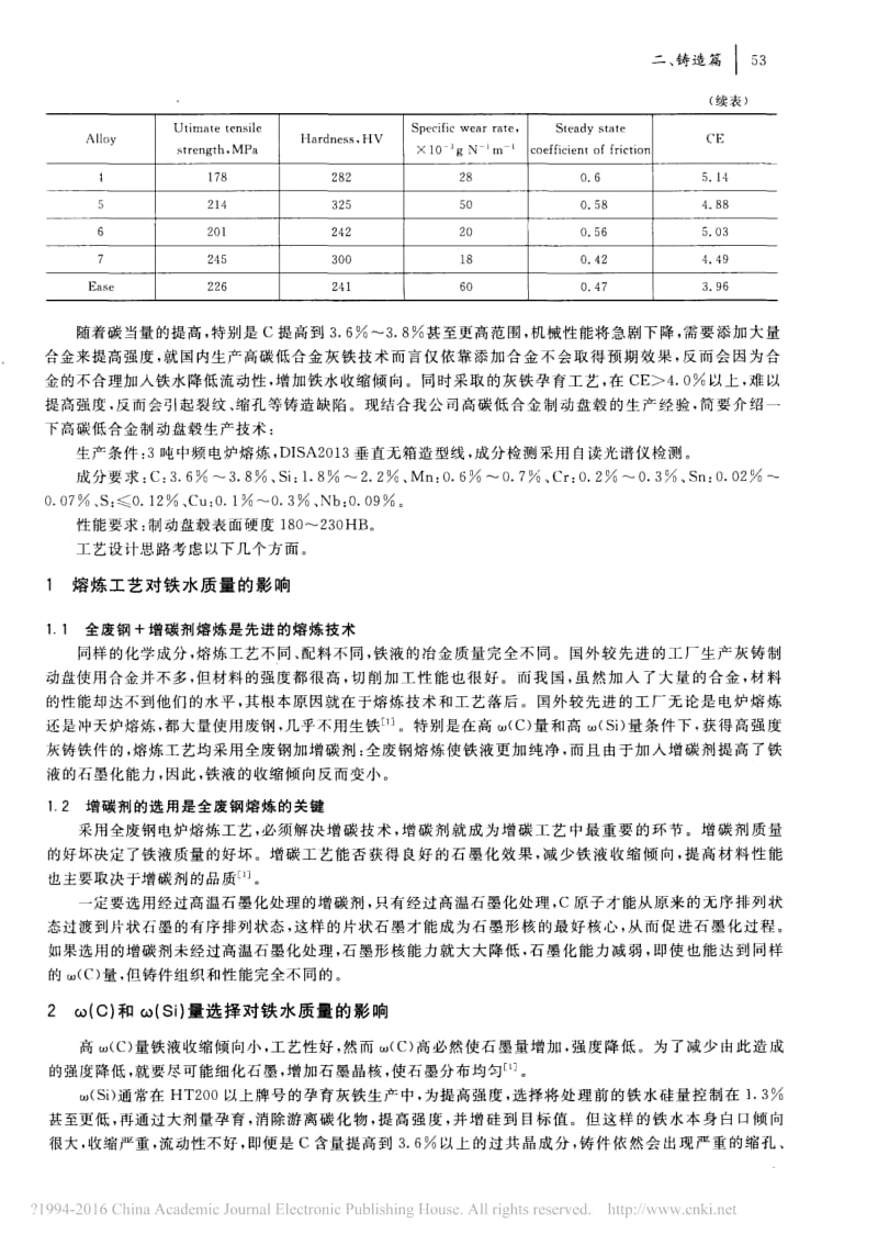 高碳低合金灰铁制动盘毂生产技术_李永红.pdf_第2页