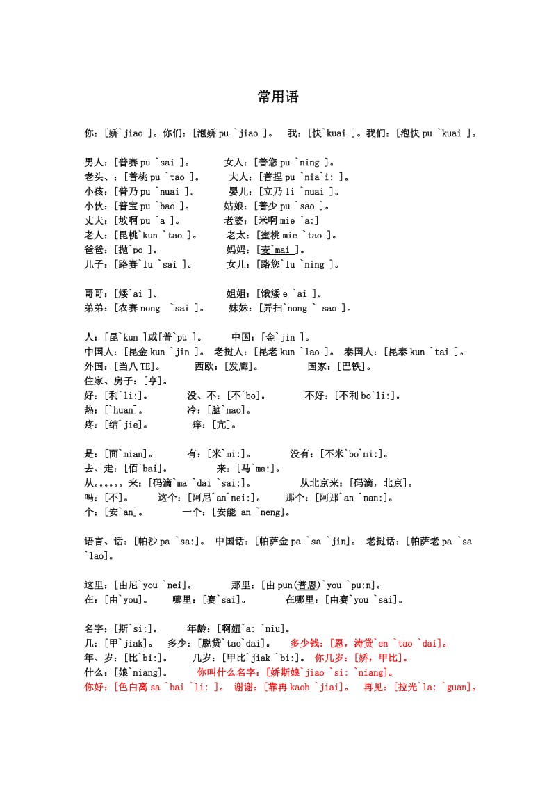 老挝常用语 (2).doc_第1页