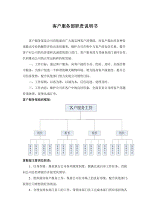 电子商务公司客服部工作职责.doc