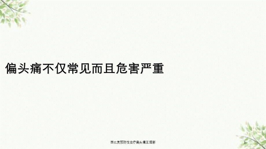 西比灵预防性治疗偏头痛王超新课件.ppt_第1页