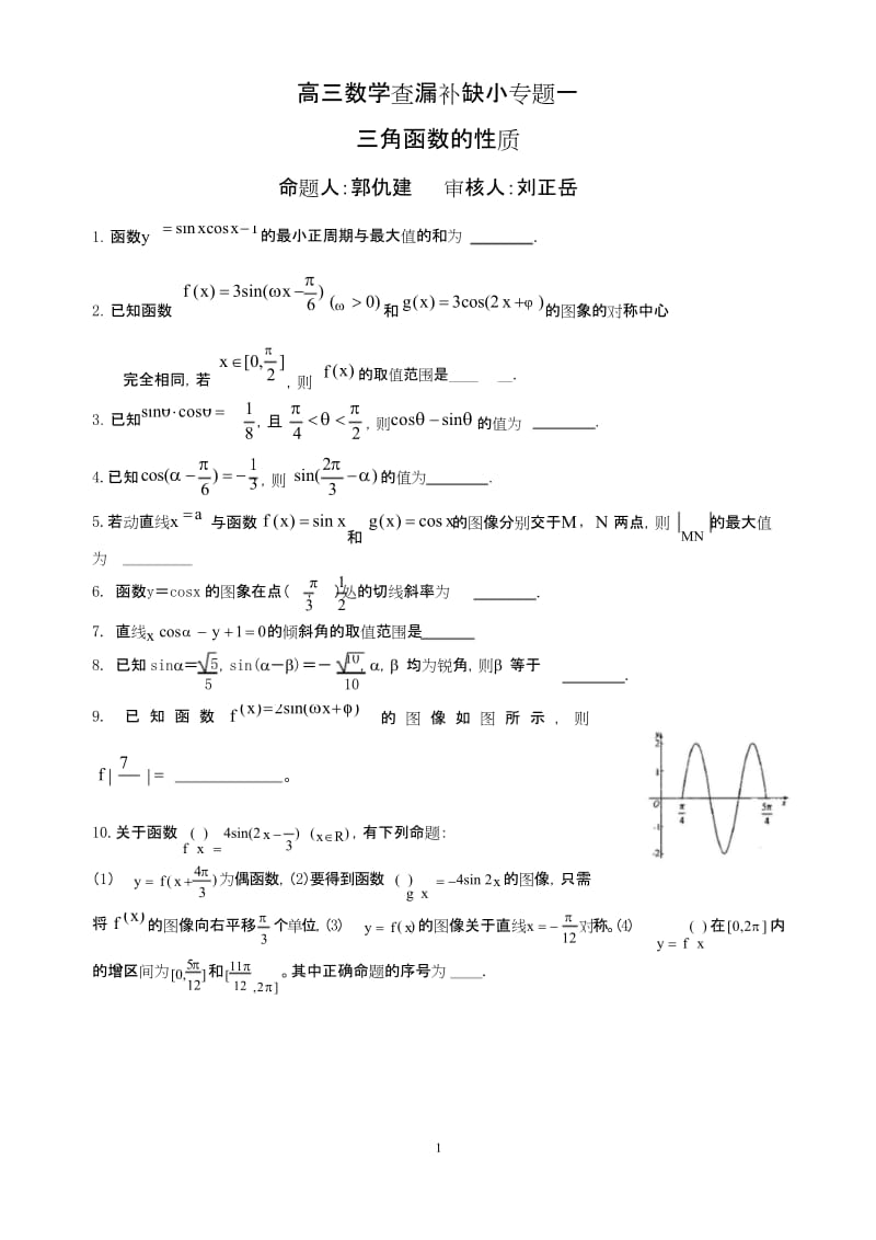 高三数学小专题一.docx_第1页