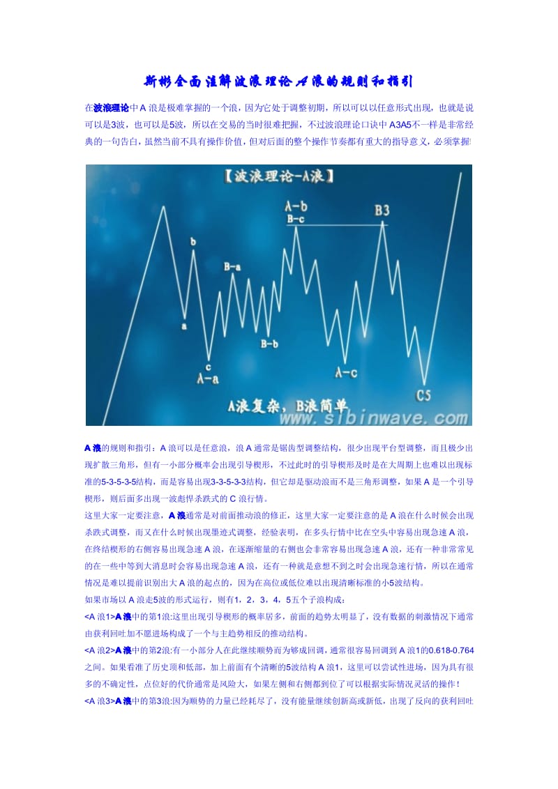 斯彬全面注解波浪理论A浪的规则和指引.pdf_第1页