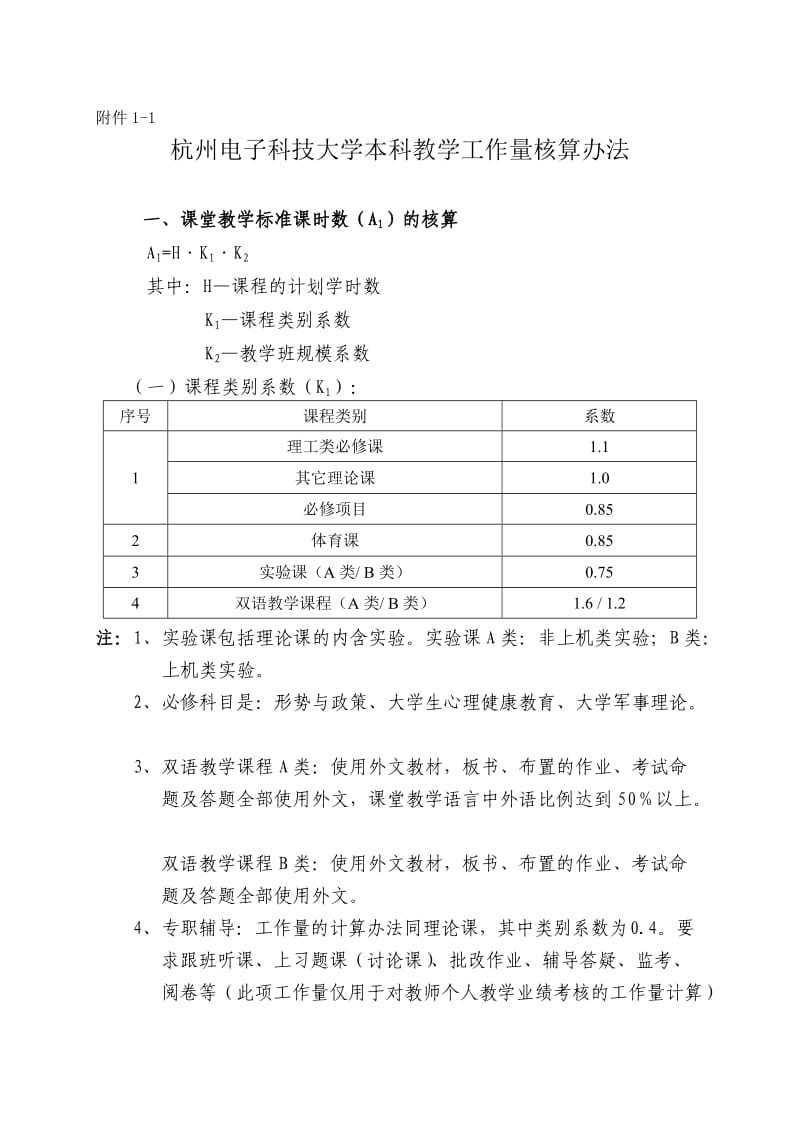 杭州电子科技大学本科教学工作量核算办法.doc_第1页