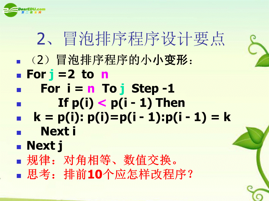 高中信息技术 2、选择排序课件 浙教版.ppt_第2页