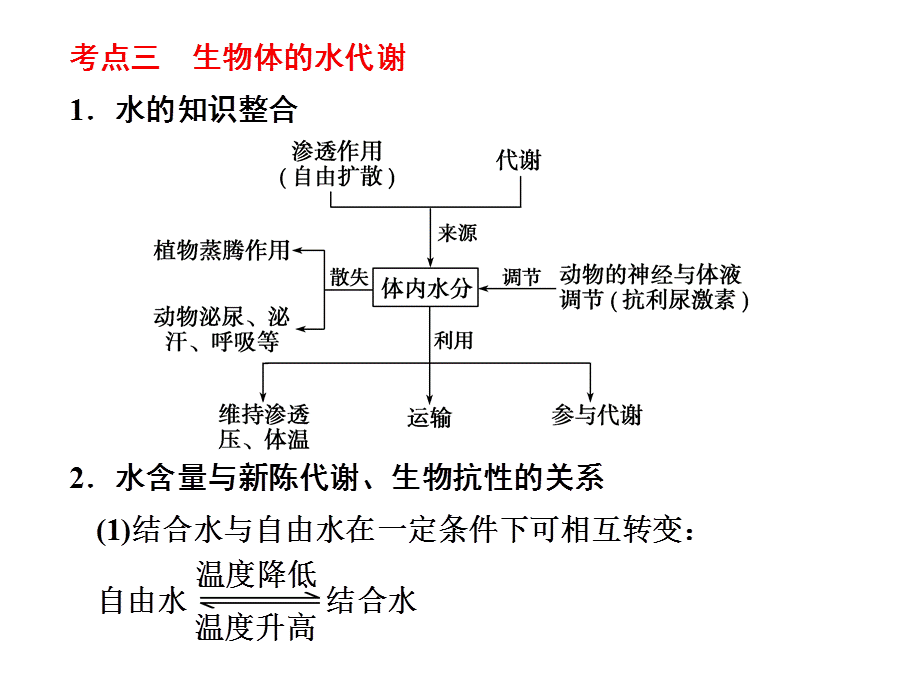 高三生物二轮复习专题一第一讲生物体的水代谢.ppt_第2页