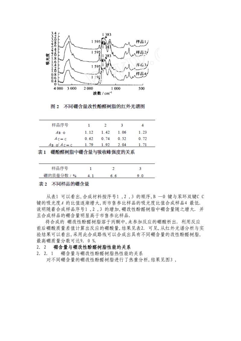 硼改性酚醛树脂的合成及其性能.doc_第3页