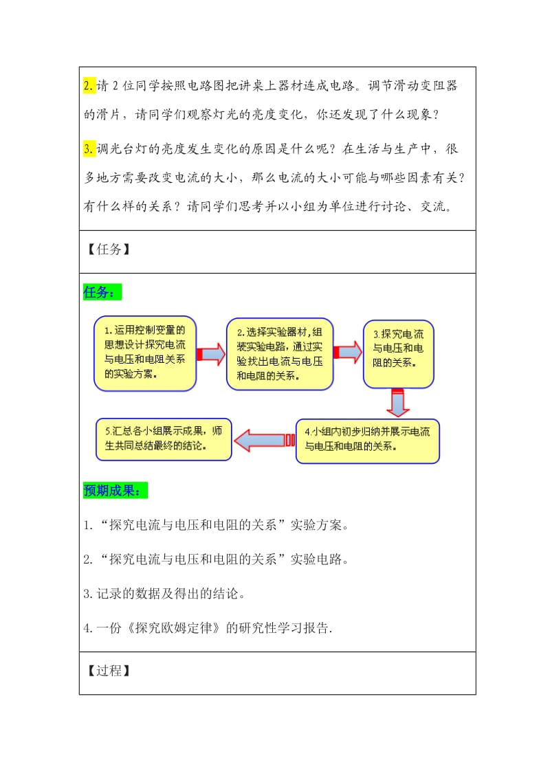 初中物理《科学探究：欧姆定律》研究性学习设计.doc_第2页