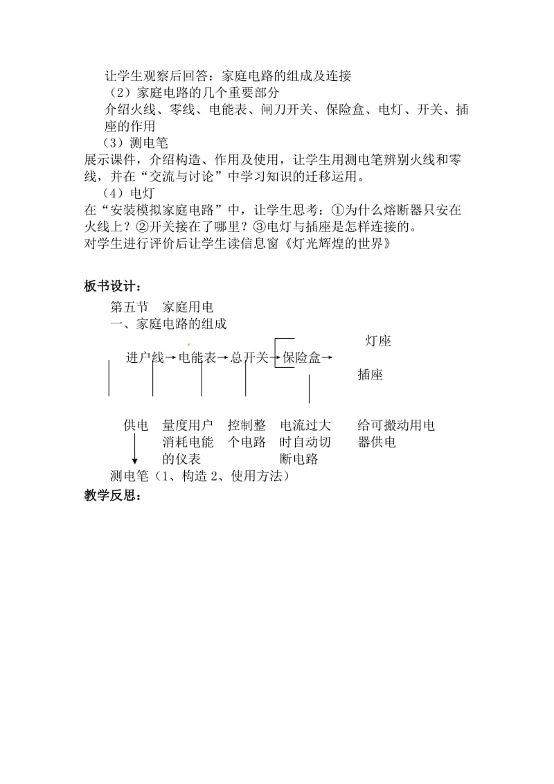 新沪科版九年级物理全一册《十五章 探究电路第五节 家庭用电》教案_5.doc_第2页