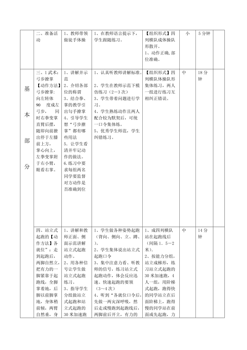 新人教版五至六年级体育下册《武术5.弓步撩掌》公开课教案_4.docx_第2页