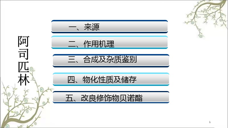 阿司匹林及其药理课件.ppt_第1页