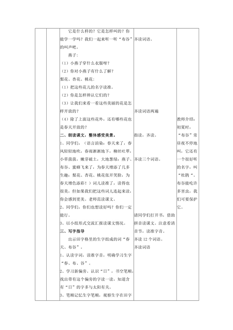 最新苏教版一年级语文下册《字识字1 春天 春风 春雨》研讨课教案_0.doc_第3页