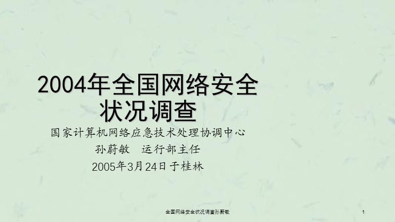 全国网络安全状况调查孙蔚敏课件.ppt_第1页