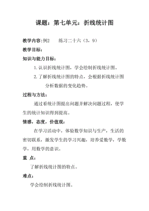 最新人教版五年级数学下册《 折线统计图复式折线统计图》研讨课教案_0.doc