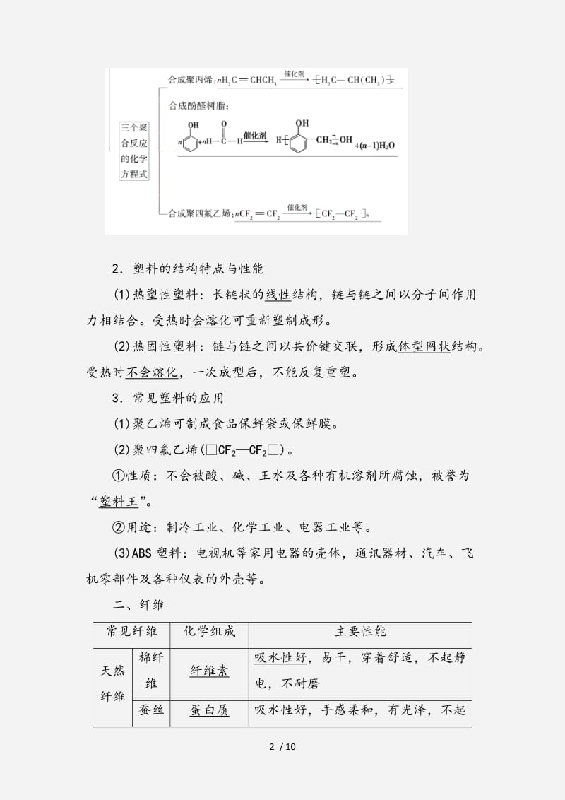 2020-2021学年高中化学专题3丰富多彩的生活材料第3单元高分子材料和复合材料学案苏教版选修1 （经典实用）.doc_第2页