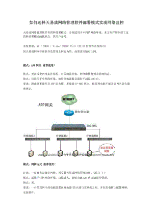 如何选择天易成网络管理软件部署模式实现网络监控.docx