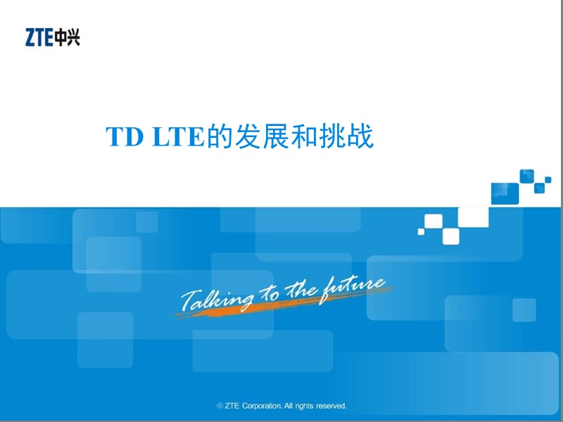 中兴——TD LTE的发展和挑战.ppt_第1页