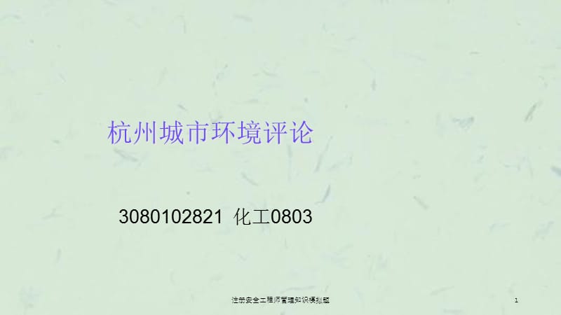 注册安全工程师管理知识模拟题课件.ppt_第1页