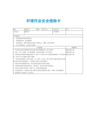 杆塔作业安全措施卡.doc