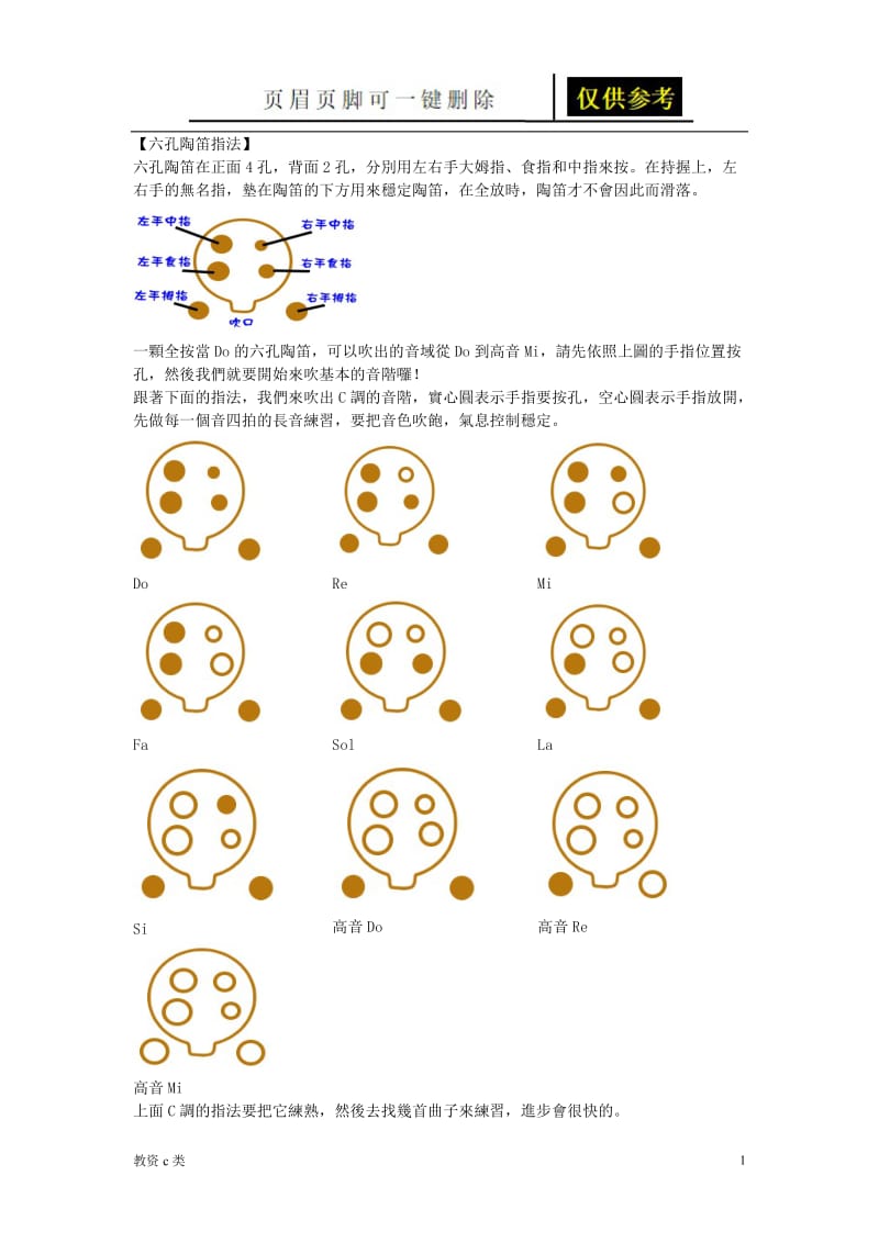 六孔陶笛指法[运用分享].doc_第1页