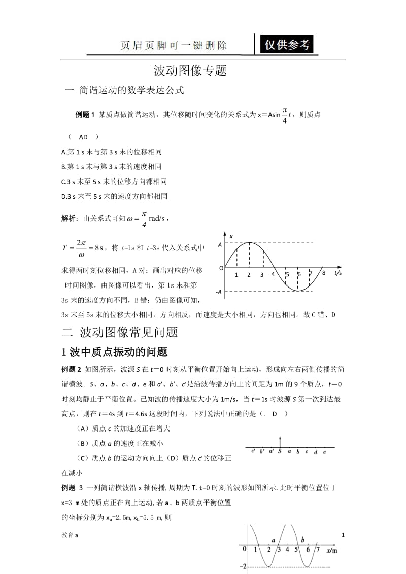 波动图像专题[谷风教学].doc_第1页