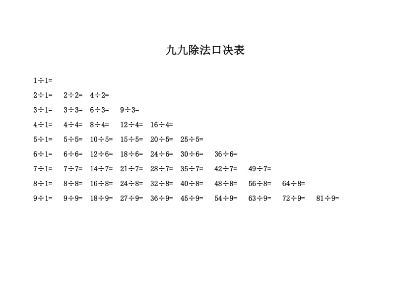 除法口诀表、乘法口决.doc_第2页