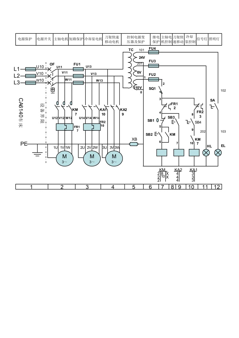 CA6140普通车床电路图.doc_第1页