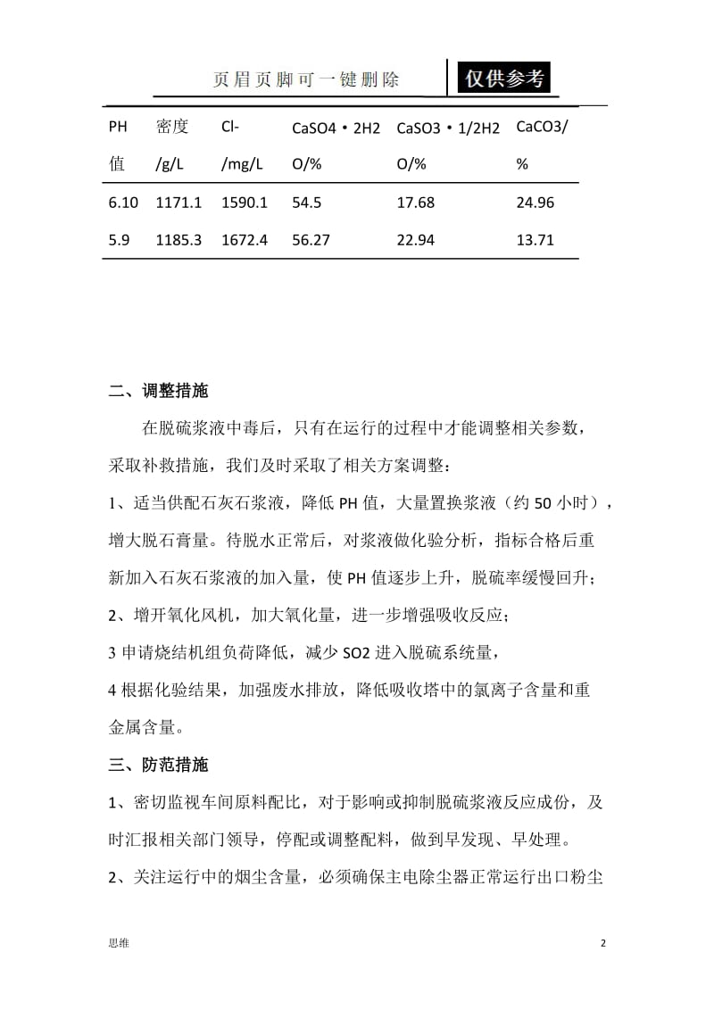 脱硫系统浆液中毒及调整措施[教资材料].doc_第2页