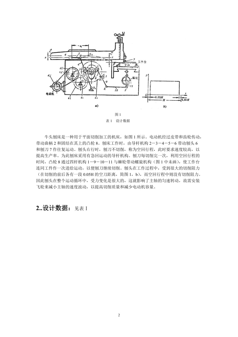 牛头刨床机械原理课程设计3点和6点.doc_第2页