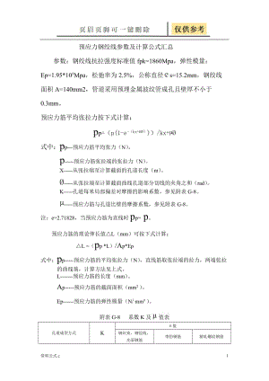 预应力钢绞线参数及计算公式汇总[教学备用].doc