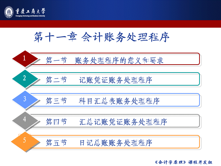 会计学原理课程开发组会计账务处理程序.ppt_第1页