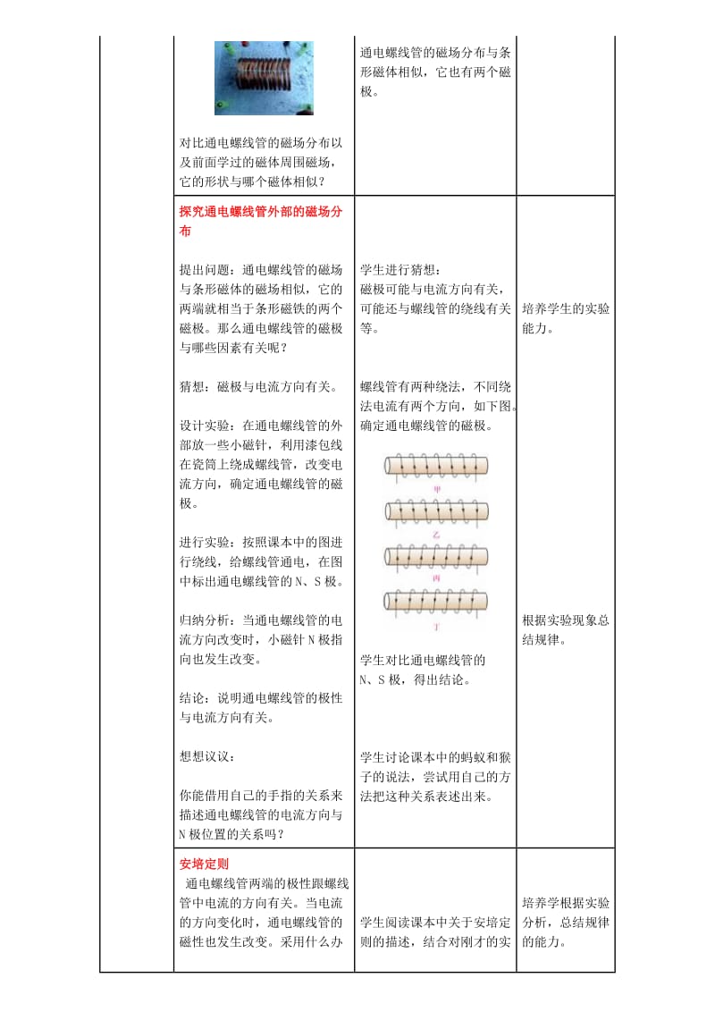 人教版八年级物理下册《功勋卓著的电与磁第九章 电与磁三、电生磁》教案_3.doc_第3页