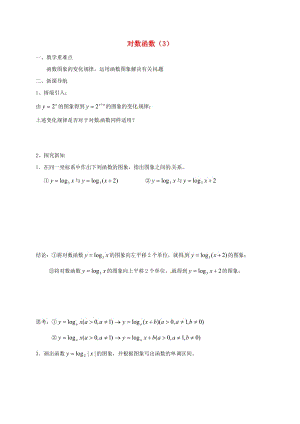 江苏省涟水县高中数学 第三章 指数函数、对数函数和幂函数 3.2.2 对数函数（3）学案（无答案）苏教版必修1（通用）.doc