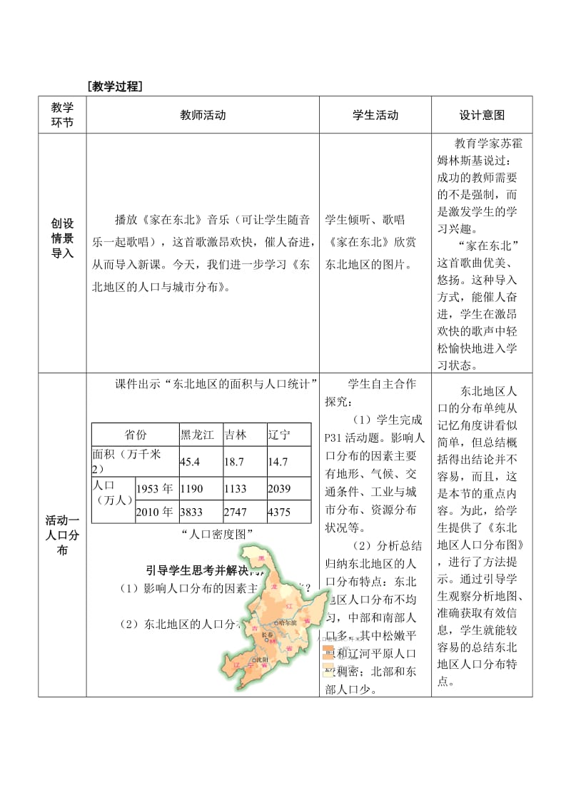 新湘教版八年级地理下册《六章 认识区域：位置与分布第二节 东北地区的人口与城市分布》教案_15.doc_第2页