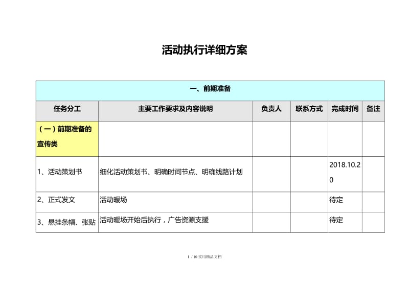 活动执行详细方案（经典实用）.docx_第1页